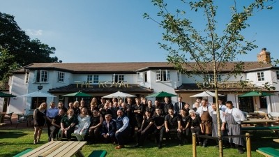 Forest friends: The Royal Foresters helped its local pub in its reopening ceremony 