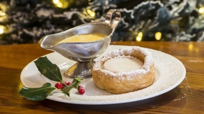 Pud it away: Greene King's Farmhouse Inns chains will be offering customers indulgent mince pie-filled Yorkshire puddings 