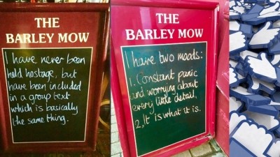 A-game: posting images of witty blackboards on social media is a good way to boost a pub's profile