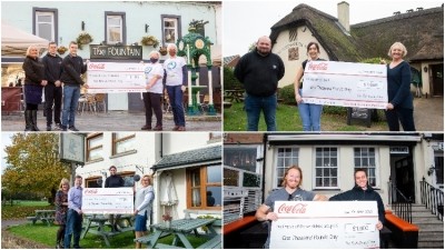 Good causes: lockdown restrictions permitting, the winners presented their charity partners with the donation from the Coca-Cola Community Pub Fund