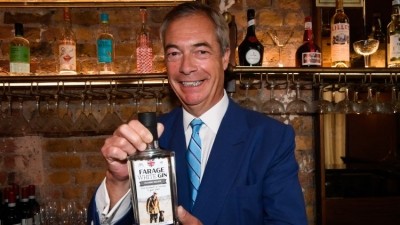 It's party time: Nigel Farage holding Brexit-inspired gin 