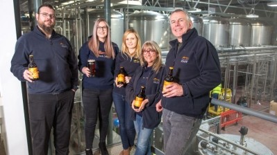Gem of a milestone: (from left) head brewer Darren James, Vicky Guy, Sarah Mann, Rowena Garland and St Austell Brewery’s Brewing Director Roger Ryman