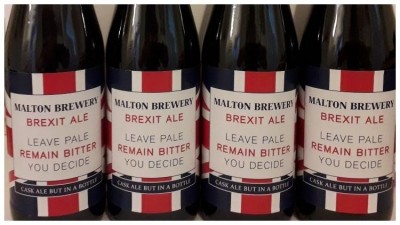 Something for everyone: Malton Brewery’s Brexit Ale offers a neutral message