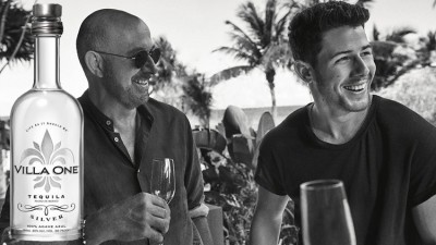 Spirits business: Villa One was been co-created by Nick Jonas, from Jonas Brothers (right) and John Varvatos (left)