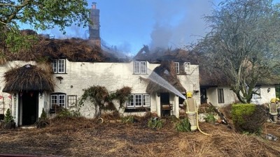 Massive impact: Crown Inn (pictured) may never be up and running again following fire damage 