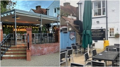 Before and after: The Queens Head pub in Pinner has completed its garden 