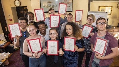 Young guns: Greene King and The Prince’s Trust’s Get into Hospitality programme won a social mobility award