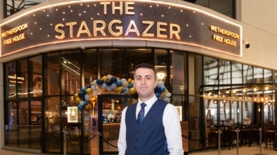 Shoot for the stars: Manager Arber Hasani outside the new pub