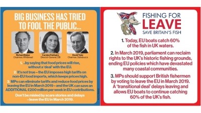 'Scare story': the new beer mats warn that industry leaders are misleading the public over Brexit's impact on food prices.