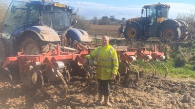 Field of expertise: licensee Andy Pickles is using his tractor-driving skills to help farm the land