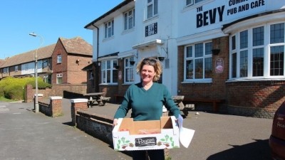 Fresh food: Laurie receiving a delivery for the kitchen 