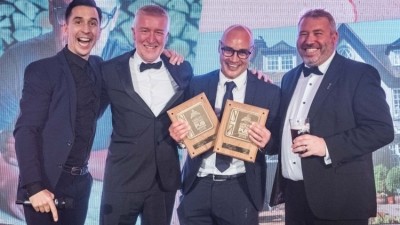 Overall champion: host Russell Kane, Heineken on-trade director Chris Jowsey and The Morning Advertiser editor Ed Bedington with Great British Pub of the Year winner Heath Ball from the Red Lion & Sun