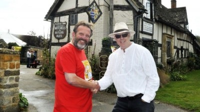 Name celebration: (l-r) Nigel Smith, licensee of the Fleece Inn, Bretforton is hosting the Nigel Night, pictured with musician Nigel Walton
