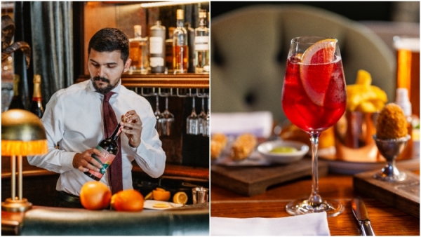 barman and ruby spritz non alcoholic cocktail