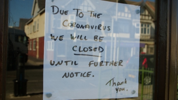Closed pub sign