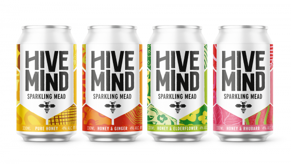 Hive Mind Sparkling Mead in cans