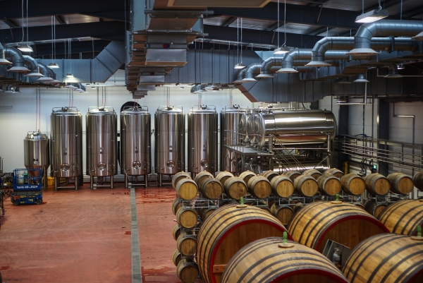 The facility houses ten 50hl foudres, eight 100hl foudres and a host of smaller barrels