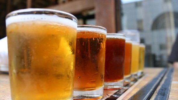 Down: on-trade beer volume sales continued to decline