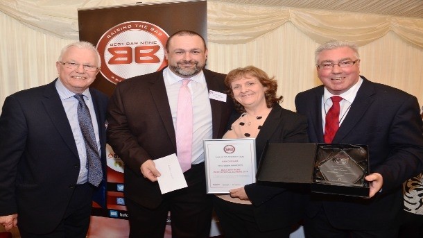 Success: (l-r) British Institute of Innkeeping CEO Mike Clist; Durham BBN scheme police constable Lee Jackson; BBN scheme co-ordinator Carol Feenan; and Diageo head of alcohol in society Mark Baird