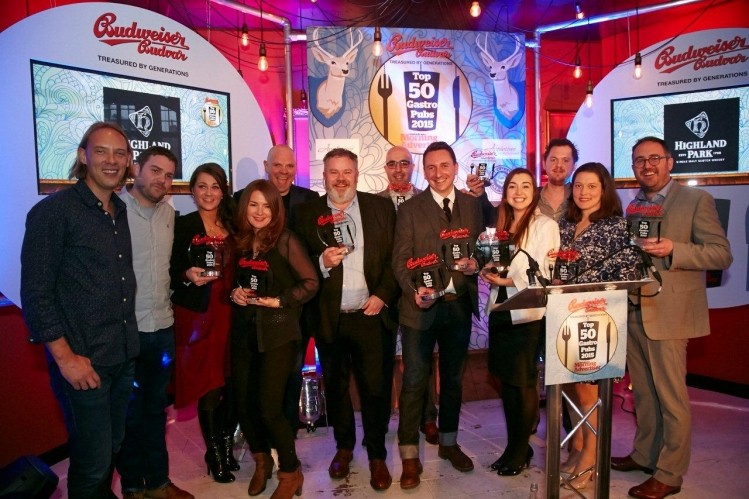 The top three pubs and special award winners celebrate their success