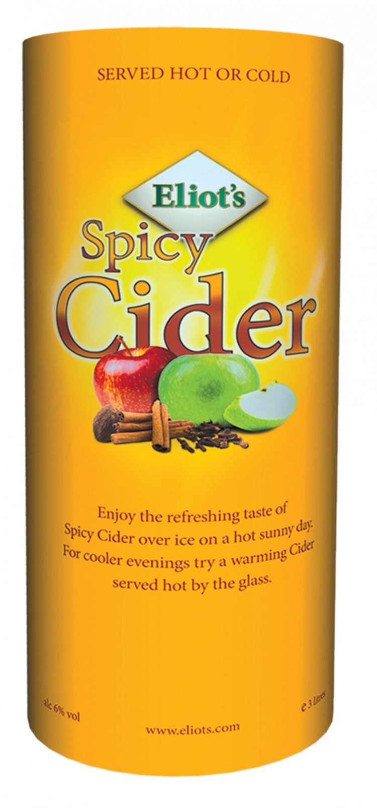 Eliots Spicy Cider: can be served hot or cold