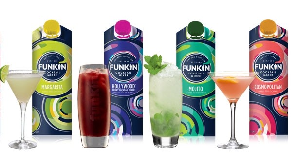 New packaging: Funkin's mixer range includes cocktail recipes