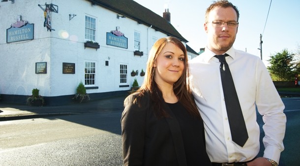 Lessee John Cavanagh and his wife Kara at the Hamilton Russell Arms in Thorpe Thewles, County Durham