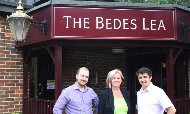 Liz Page with her team at the Bede's Lea
