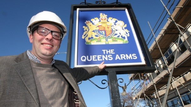 Weston Castle MD Chris Tulloch outside the Queens Arms