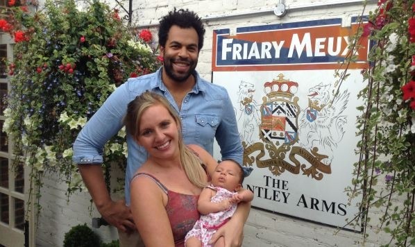 The Grantley Arms Chris and Hannah Frederick with Effie
