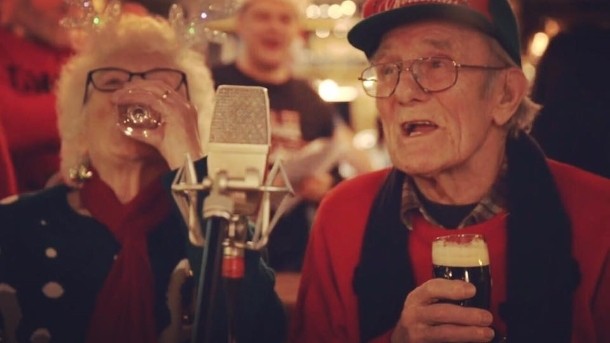 The video was dedicated to the pub's oldest customer, Pete.