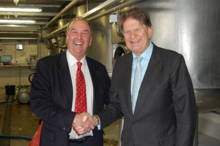 West Berkshire Brewery chair, David Bruce and Reading FC co-chair, Sir John Madejski