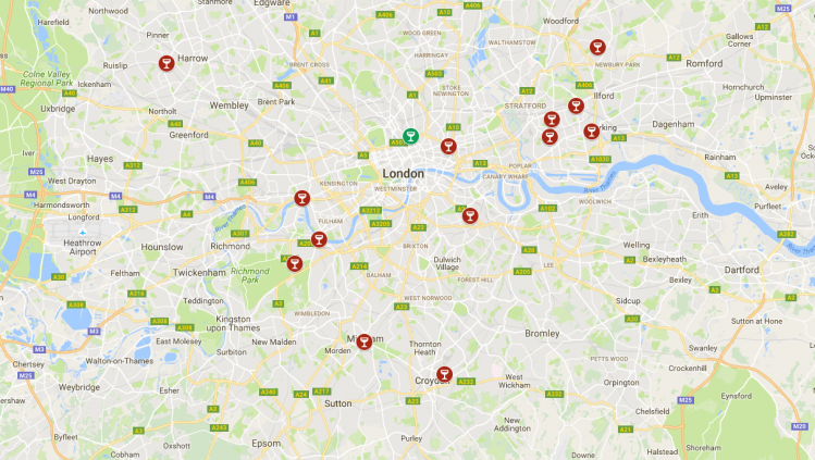Capital risk: most of the sites under threat are in London