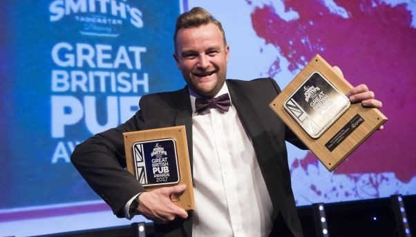 Great night: Eagle & Child's Glen Duckett was a winner at the Great British Pub Awards 2017