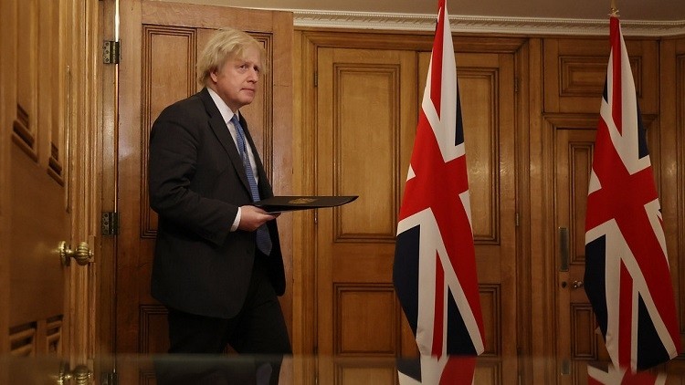 Johnson will outline his roadmap out of lockdown later today (image: Simon Dawson / No 10 Downing Street)
