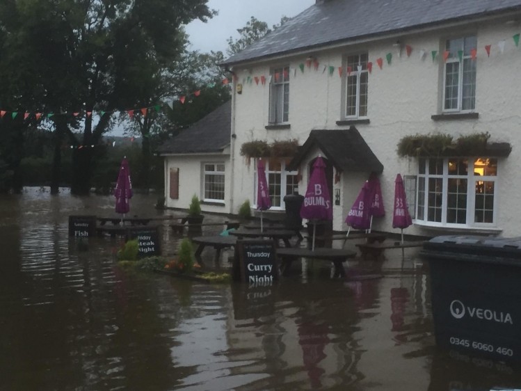 The Sportsmans Rest experienced flooding after the bank of a nearby river burst