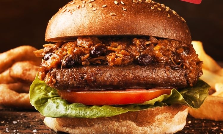 Meat-free: the B12 burger contains oyster mushrooms, pea protein and oats along with other plant-based ingredients