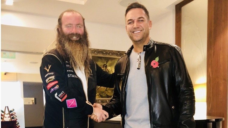 Distribution deal: William Storey (left) of Rich Energy with Daniel Davies of Rock Point Leisure
