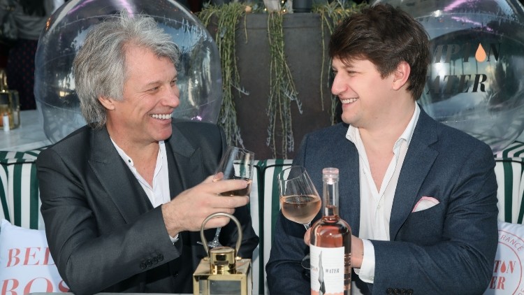Bottoms up: Jon Bon Jovi and son Jesse have launched a rosé in the UK
