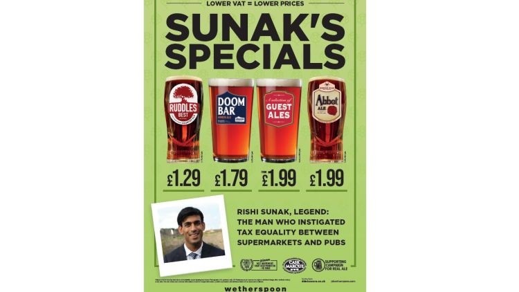 Marketing material: the poster labels Chancellor of the Exchequer Rishi Sunak a 'legend'