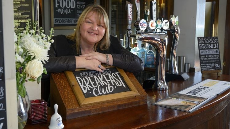 Supported during the pandemic: 70% of operators who received support from a pub company during the pandemic felt satisfied with the help provided (Pictured: licensee of the Hare & Hounds Jackie Fairburn)