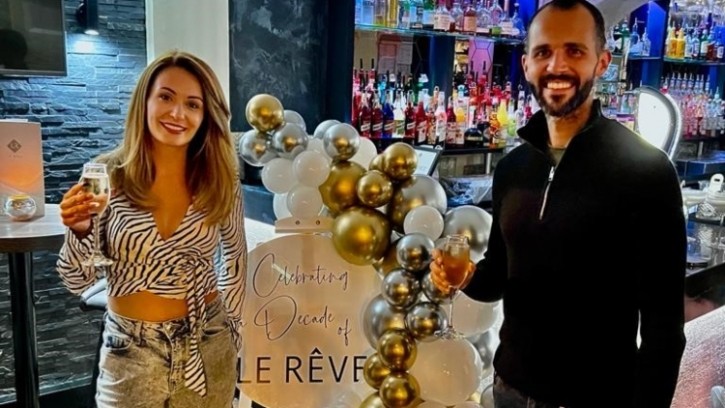 Revved up: Shaun Craven and partner Sophie Starkey at celeb hangout Le Reve 