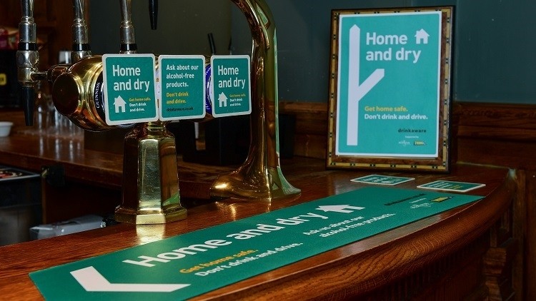 Stay safe: pubs can receive free point-of-sale materials from Drinkaware to promote safe driving
