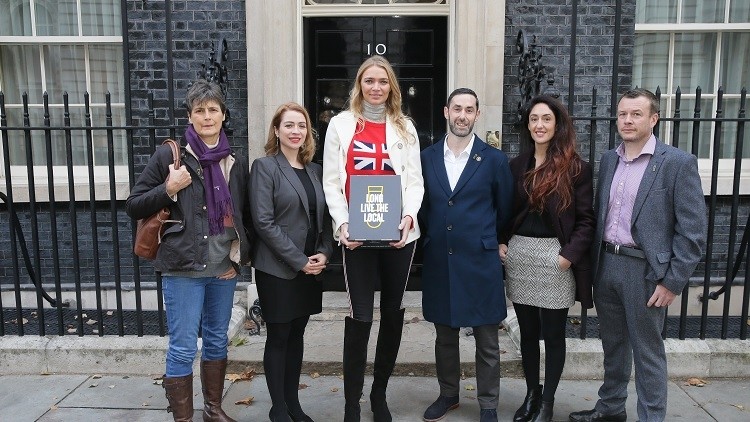 Not Kidding around: Jodie Kidd led the delivery of the petition to No.10 Downing Street calling for a cut in beer tax