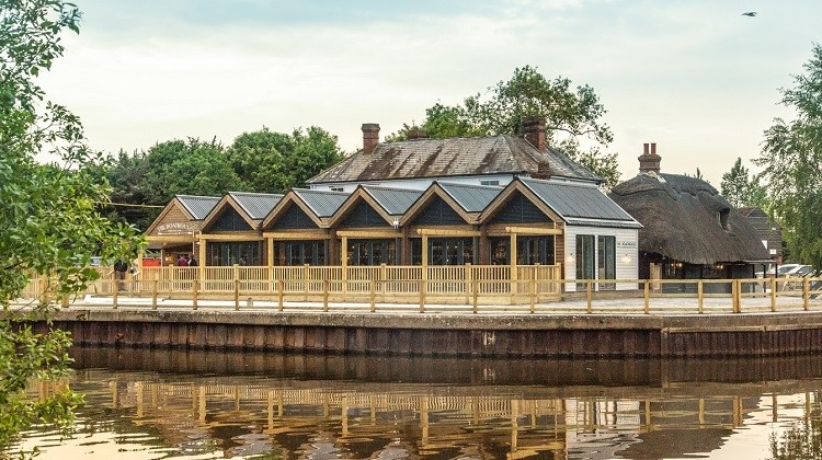 Waterfront setting: the Boathouse in Yalding, Kent, has reopened following an extensive interior and exterior revamp 