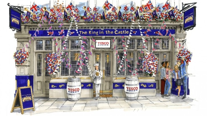 Doors open for the weekend: Tesco’s first pub takeover will offer food and drink at ‘affordable prices’