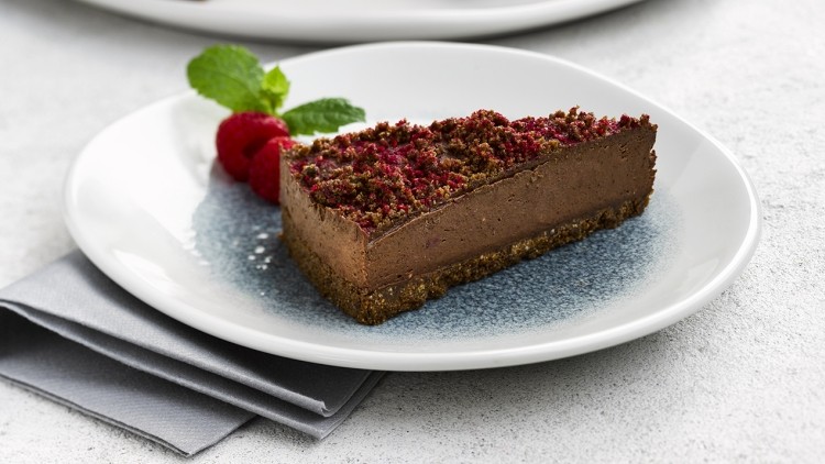 Versatile range: the new Belgian Chocolate and Raspberry Torte from Bidfood is suitable for vegans