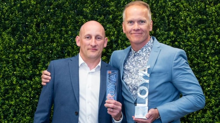 First place: publicans Mark Osborne (left) and David Hage won the British Institute of Innkeeping's prestigious Licensee of the Year Award 