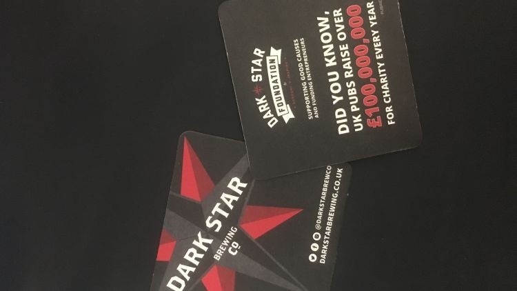 Selfless role: Dark Star beer mat reminds people what UK pubs do for charities across the country