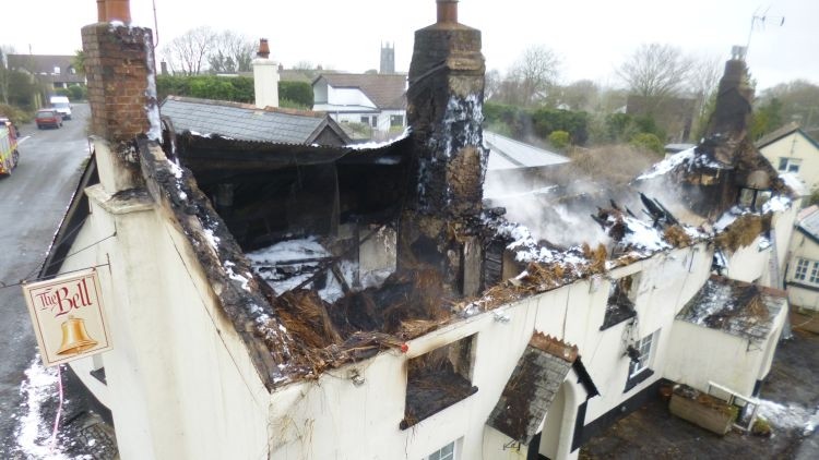 Alarming speed: fire ripped through the Bell Inn earlier this year
